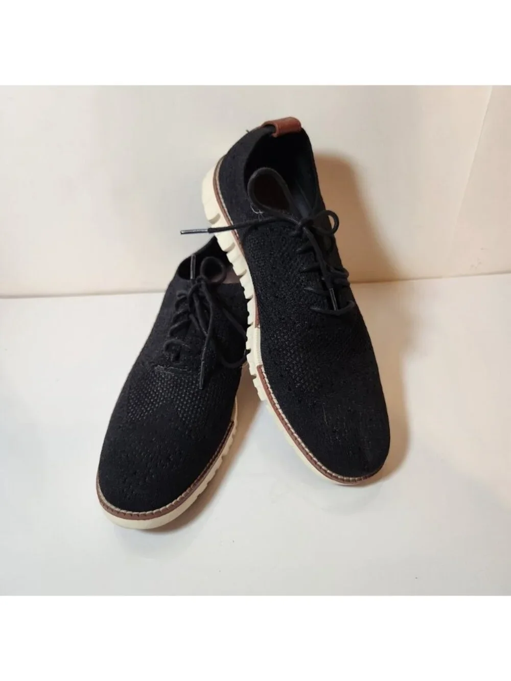 Cole Haan ZeroGrand Stitchlite Black Wingtip Oxford Shoes Mens 8.5 M